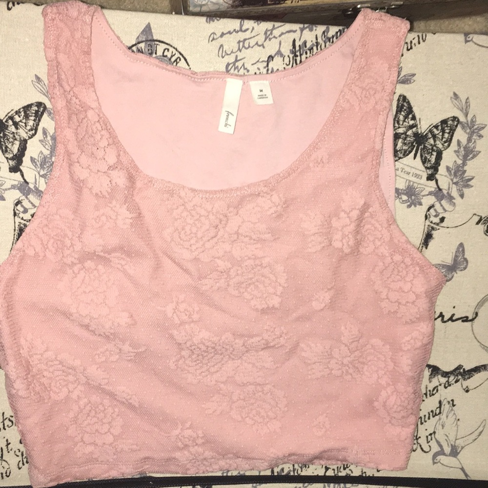 Light nude pink crop top